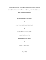 Intersecting inequalities: exploring the relationship between subjective social status, intersections of racism and sexism, and the health status of Black women in Philadelphia