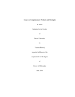 Essays on complementary products and strategies