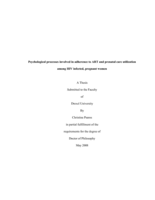 Psychological processes involved in adherence to art and prenatal care utilization among HIV infected, pregnant women