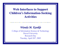 Web interfaces to support children's information-seeking activities