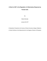 A Role for XIST in the Regulation of Inflammatory Response by Female Cells