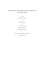 Synthesis of polylactide with varying molecular weight and aliphatic content: effect on moisture sorption
