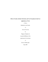 Effects of gender, intrinsic motivation, and user perceptions in end-user applications at work