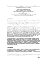Framework for assessing the impact of an electronic journal collection on library costs and staffing patterns