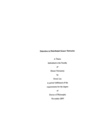 Detection in distributed sensor networks