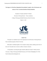 The impact of a push-dose epinephrine reconstitution cognitive aid on performance and anxiety in nurse anesthesia residents during simulation