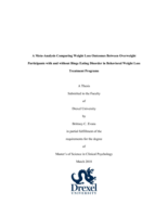A Meta-Analysis Comparing Weight Loss Outcomes Between Overweight Participants with and without Binge Eating Disorder in Behavioral Weight Loss Treatment Programs