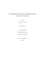 A phenomenological study of instructional leadership and preparation: perspective of urban principals