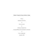 Moisture transport in paper and paper coatings