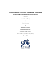 Assessing "credible fear": a psychometric examination of the Trauma Symptom Inventory-2 in the context of immigration court evaluations