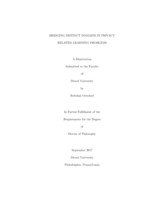 Bridging distinct domains in privacy related learning problems