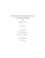 Social problem solving and psychological distress in caregivers of adults with intellectual disabilities
