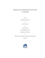 Exploring the nature of walking in dance/movement therapy: an artistic inquiry