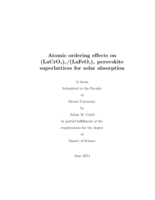 Atomic ordering effects on (LaCrO₃)_n/(LaFeO₃)_n perovskite superlattices for solar absorption