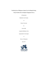 Predicting nurse willingness to speak up in the hospital setting using variables from an employee engagement survey