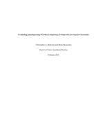 Evaluating and improving provider competency in point-of-care gastric ultrasound