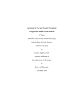 Agreement of peer and teacher perceptions of aggression in fifth-grade students