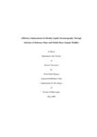Efficiency enhancements in micellar liquid chromatography through selection of stationary phase and mobile phase organic modifier
