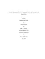 Earnings management: the role of the agency problem and corporate social responsibility