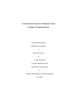 An internet-based expressive writing intervention for kidney transplant recipients