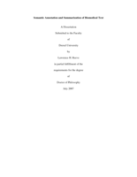 Semantic annotation and summarization of biomedical text