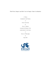 Third party support and risk costs in supply chain coordination