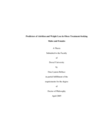 Predictors of attrition and weight loss in obese treatment-seeking males and females