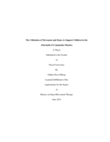 The utilization of movement and dance to support children in the aftermath of community disaster