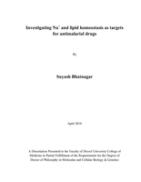 Investigating Na⁺ and lipid homeostasis as targets for antimalarial drugs