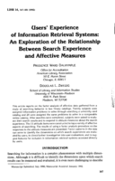 Users' experience of information retrieval systems: An exploration of the relationship between search experience and affective measures