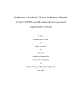 Development of a real-time PCR assay for detection of hepatitis B virus 1762T/1764A double mutation for the screening of Hepatocellular Carcinoma