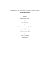 The quality of forensic mental health assessments of juvenile offenders: an empirical investigation