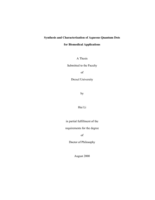 Synthesis and characterization of aqueous quantum dots for biomedical applications