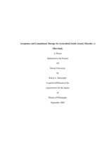 Acceptance and commitment therapy for generalized social anxiety disorder: a pilot study