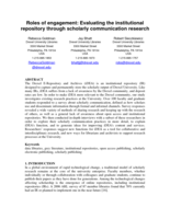 Roles of engagement: Evaluating the institutional repository through scholarly communication research