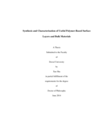 Synthesis and characterization of useful polymer-based surface layers and bulk materials