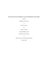 Photovoltaic generator modeling for large scale distribution system studies