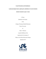 Sexual orientation and embodiment: a phenomenological study exploring the embodiment of sexual orientation identity formation in queer women