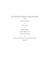 The lived experience of the adolescent listening to preferred music