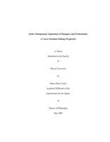 Senior management aspirations of managers and professionals: a career decision-making perspective