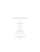 Spectral density functions and their applications