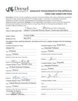 Essays in corporate finance: recent trends and implications
