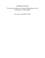 Common ground: the intersection between corporate philanthropy and arts organizations in Philadelphia