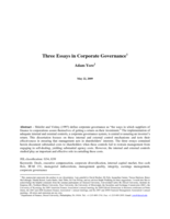 Three essays in corporate governance