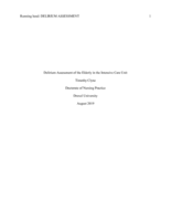 Delirium assessment of the elderly in the intensive care unit