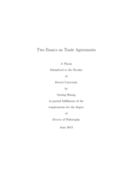 Two essays on trade agreements
