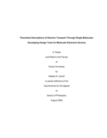 Theoretical descriptions of electron transport through single molecules: developing design tools for molecular electronic devices