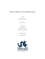 Polymer crystallization at curved liquid/liquid interface