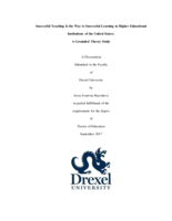 Successful Teaching Is the Way to Successful Learning in Higher Educational Institutions of the United States: A Grounded Theory Study