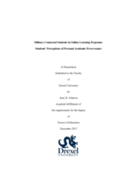 Military-connected students in online learning programs: students' perceptions of personal academic perseverance